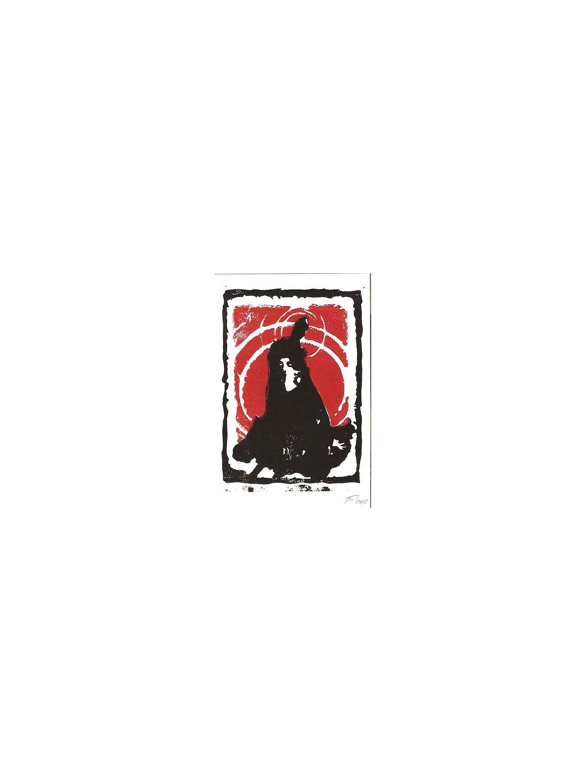 Linogravure La fille à l'oiseau (édition limitée)