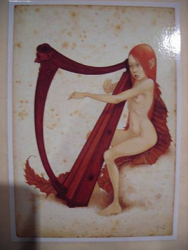 Fée jouant de la harpe