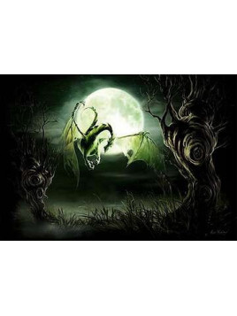 Carte postale Dragon lune