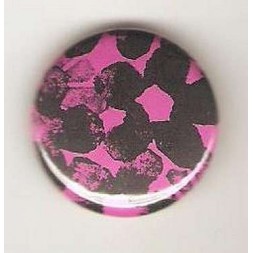 Badge rose linogravure fleurs