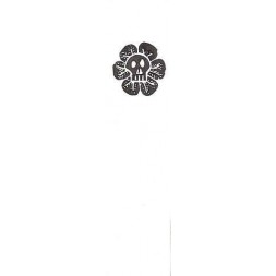 Marque-page linogravure crâne-fleur (grand format) par tomabw en stock à ciel rouge dijon