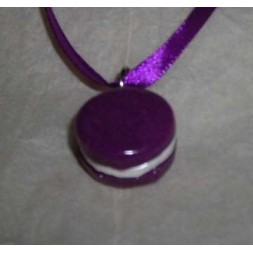 Collier Macaron violette-vanille