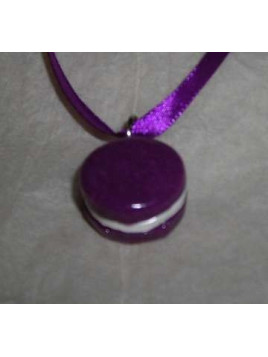 Collier Macaron violette-vanille