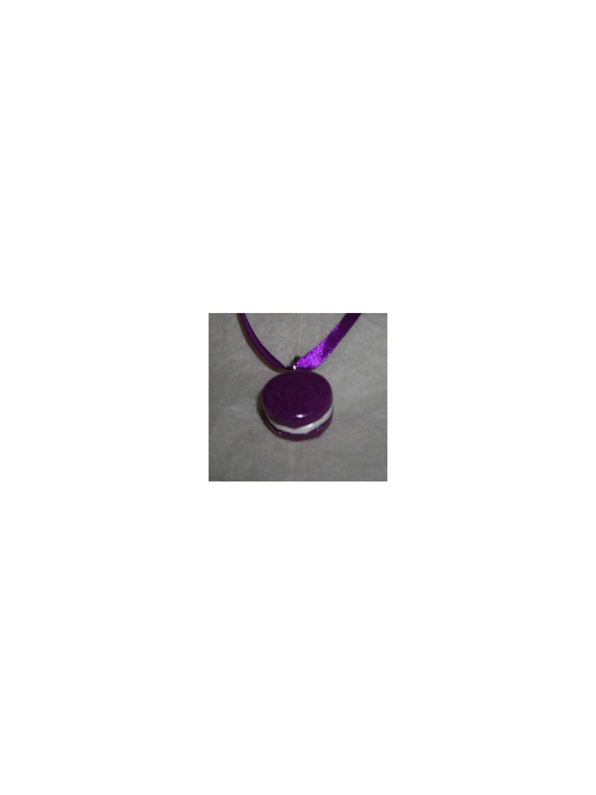 Collier Macaron violette-vanille