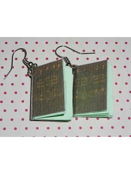 Paire de boucles d’oreilles livres Partitions vertes