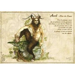 Carte postale Séverine Pineaux : Avril – mois du faune en stock à ciel rouge dijon
