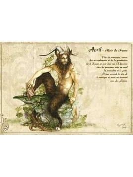 Carte postale Séverine Pineaux : Avril – mois du faune en stock à ciel rouge dijon