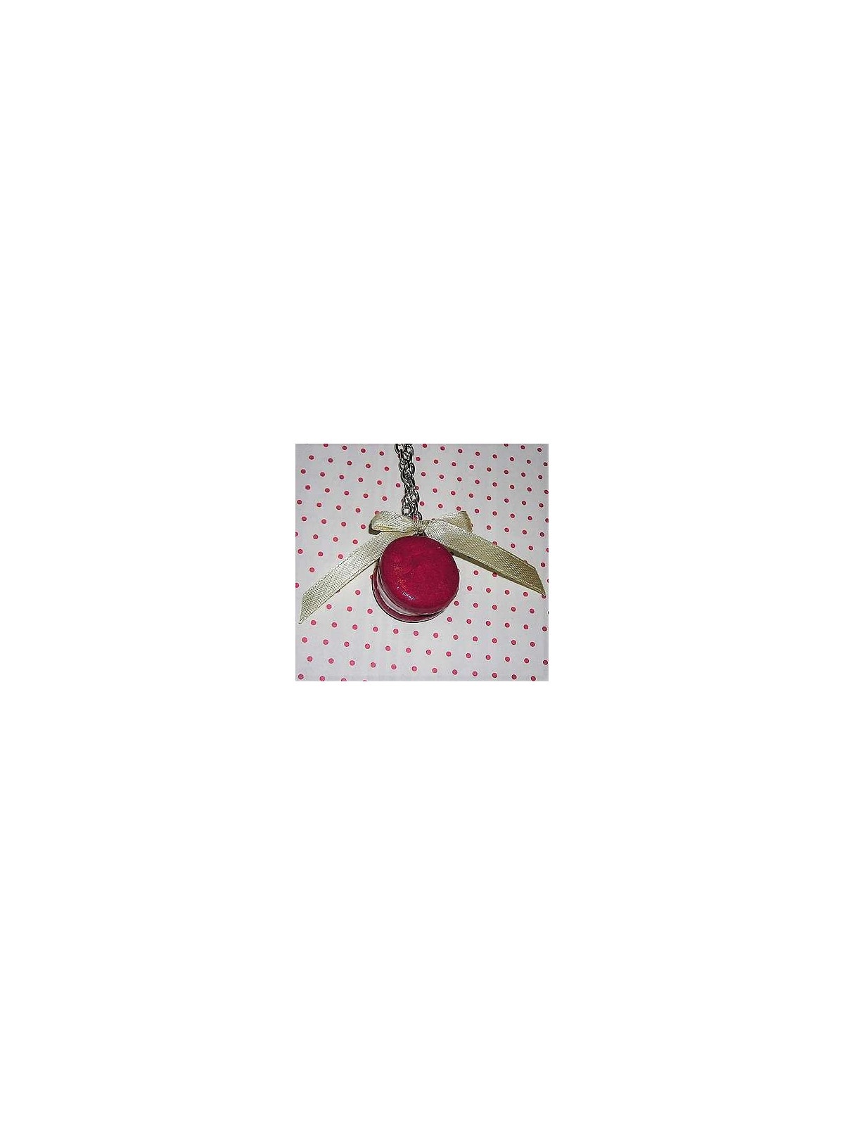 Collier Macaron framboise-vanille
