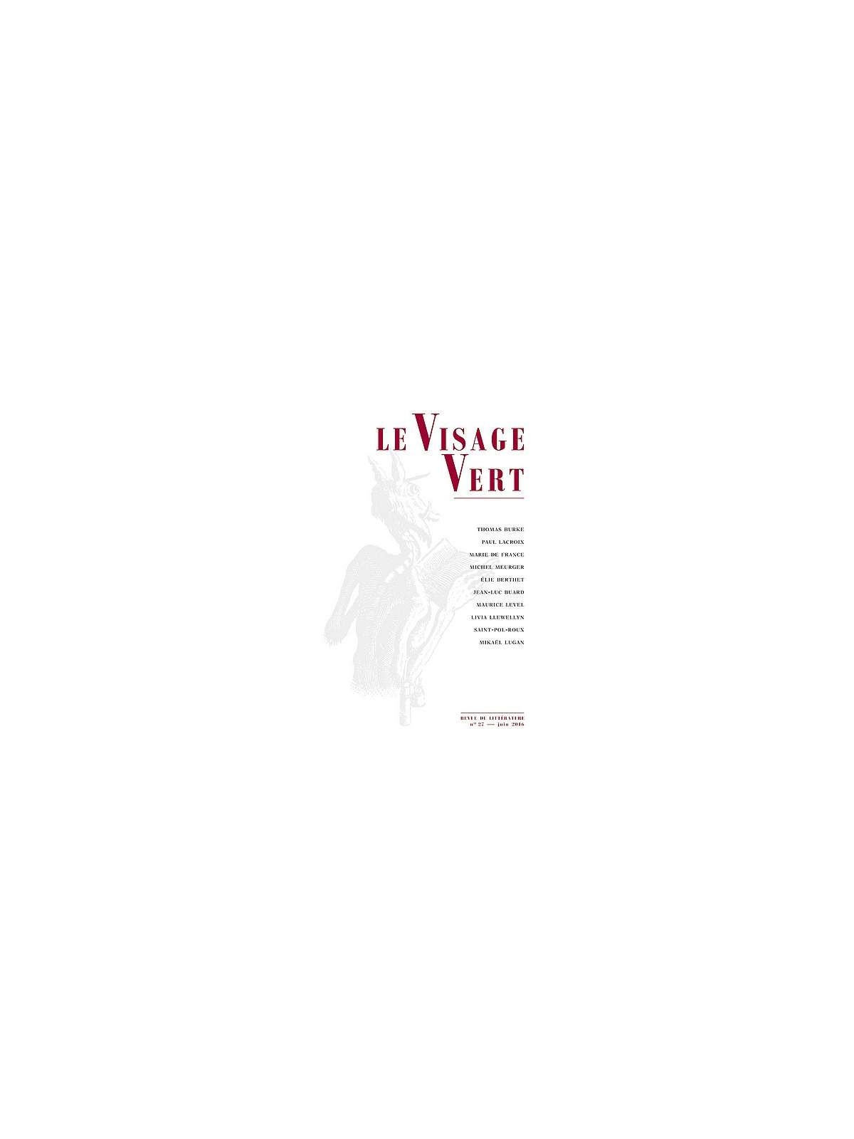 le livre Le visage vert 27 est en stock à la librairie ciel rouge à dijon