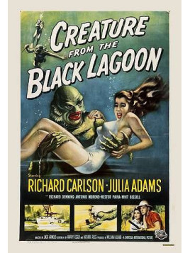 la Carte postale Creature from the black lagoon est en stock au magasin ciel rouge à dijon