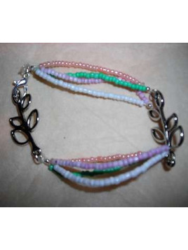 Bracelet perles & feuilles