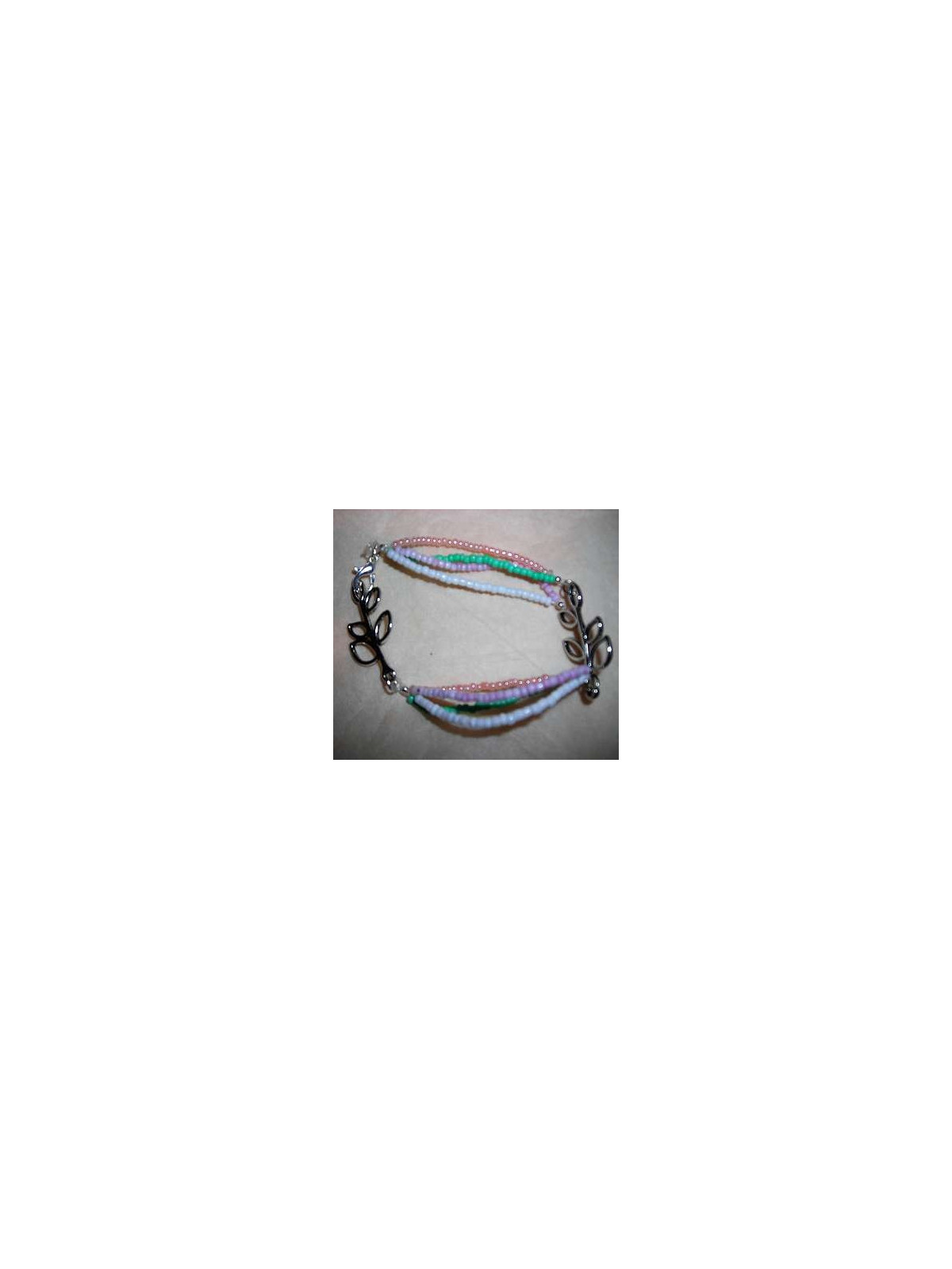 Bracelet perles & feuilles