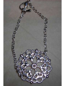 Bracelet rosace argentée
