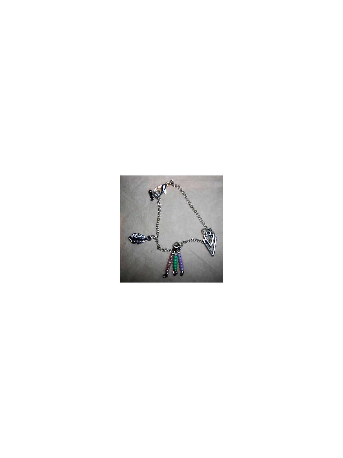 Bracelet perle, feuille & triangle