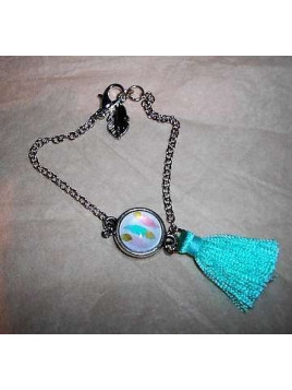 Bracelet cabochon plumes
