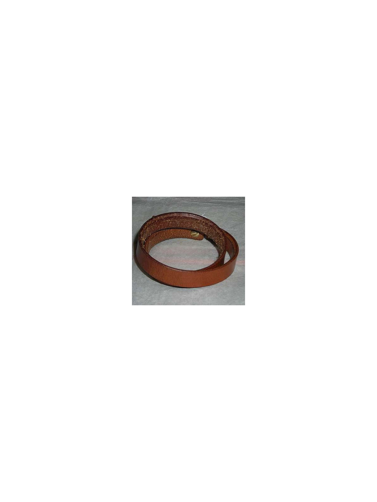 Bracelet en cuir marron clair double lanière