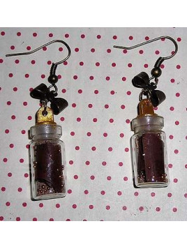 Paire de boucles d’oreilles fioles Trésor