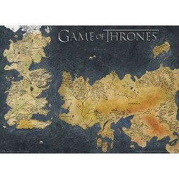 Affiche Game of thrones : Metallic Westeros & Essos map en  stock à ciel rouge dijon