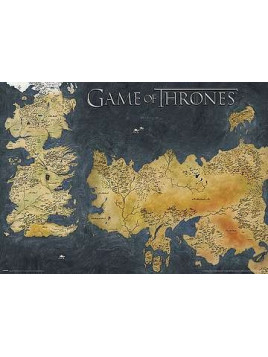 Affiche Game of thrones : Metallic Westeros & Essos map en  stock à ciel rouge dijon