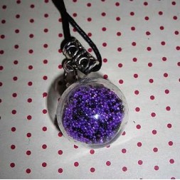 Collier globe microbilles violettes et noires