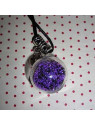 Collier globe microbilles violettes et noires