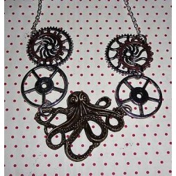 Collier pieuvre et rouages