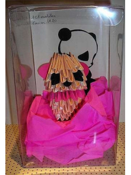 Figurine en origami 3D : Panda rose