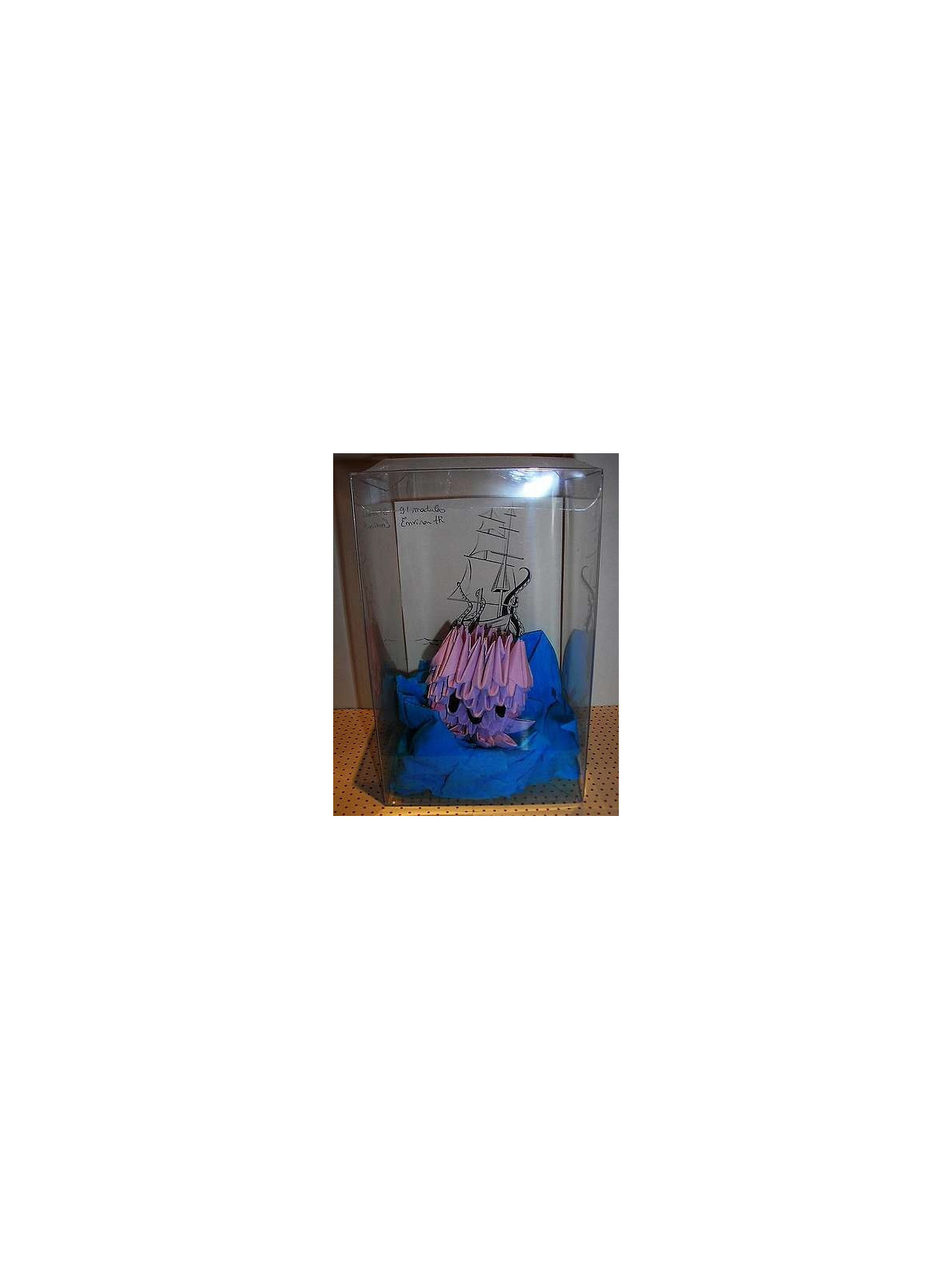 Figurine en origami 3D : Pieuvre violette