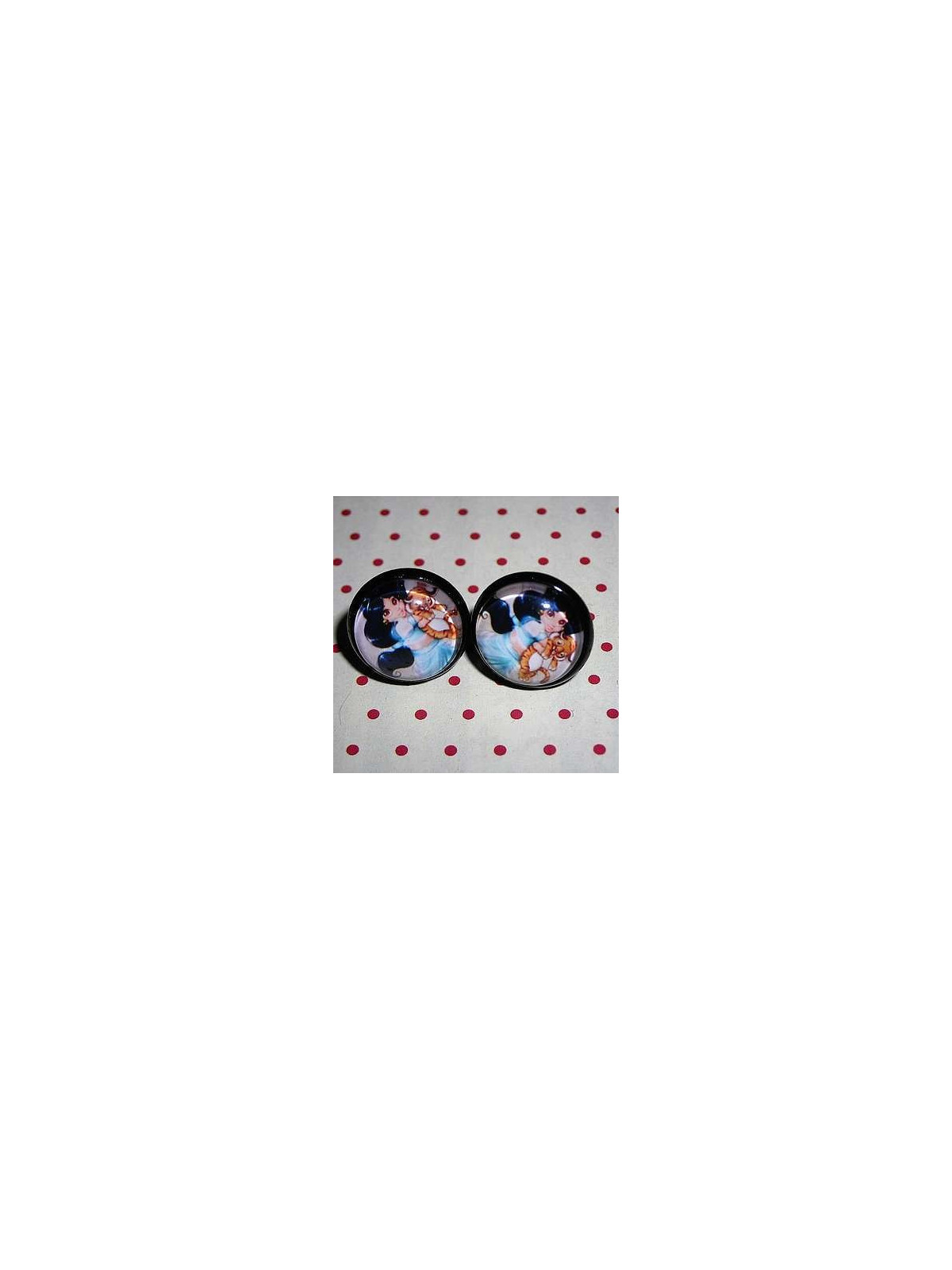 Paire de boucles d’oreilles cabochon Jasmine