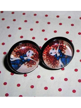 Paire de boucles d’oreilles cabochon Merida