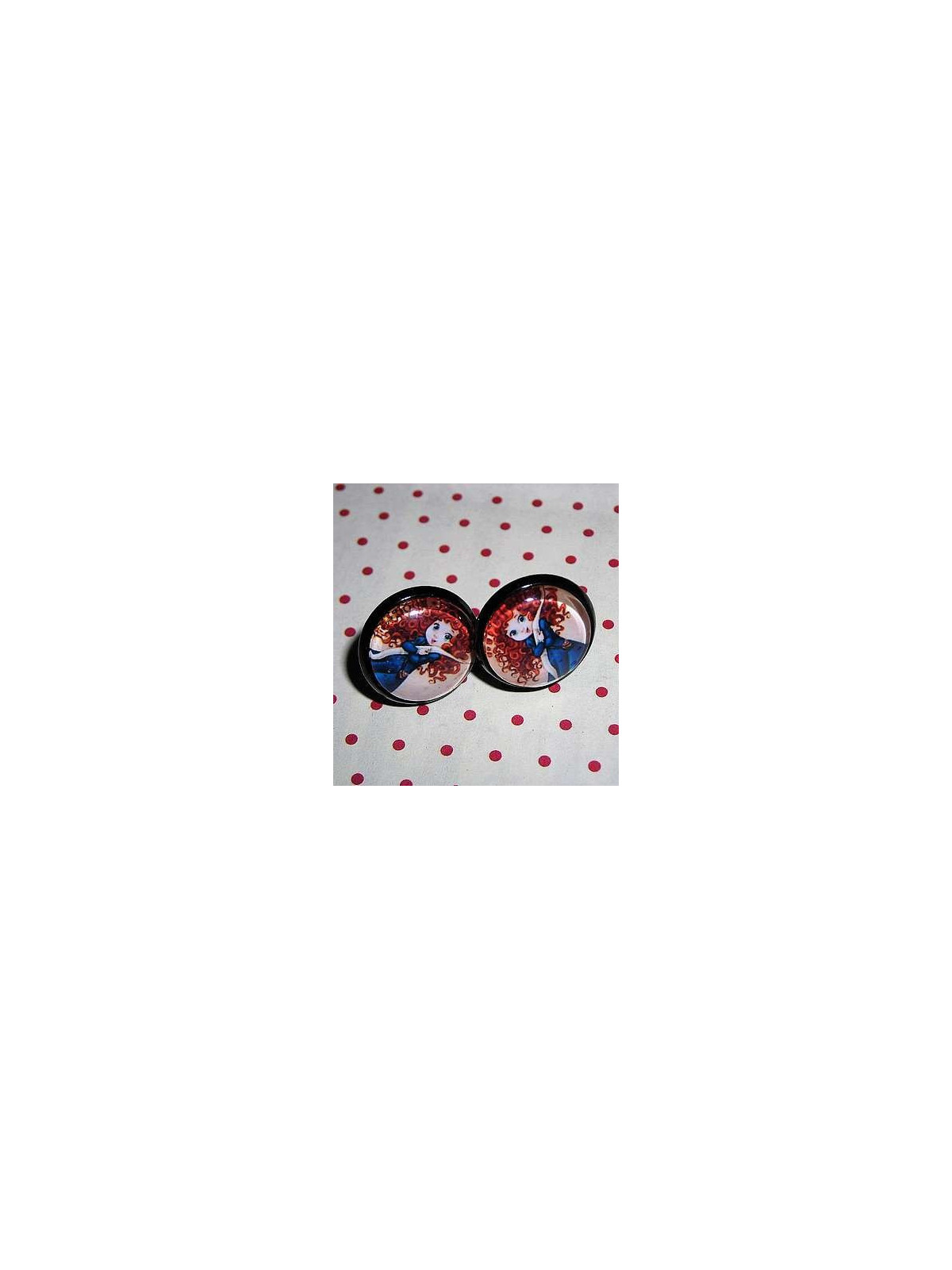 Paire de boucles d’oreilles cabochon Merida