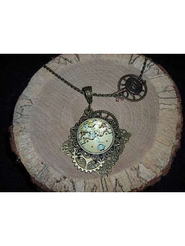 Collier cabochon steampunk