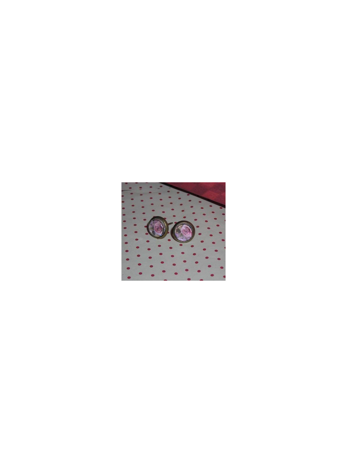 Paire de boucles d’oreilles fleurs roses