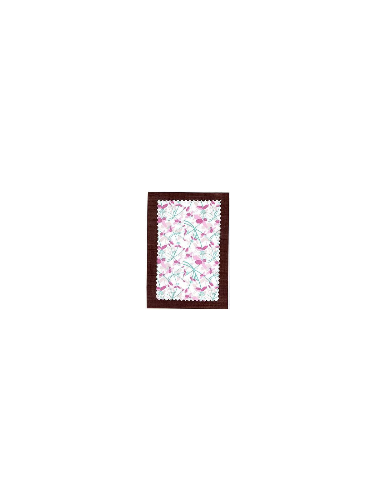 Carte postale marron et fleurs bleues/roses
