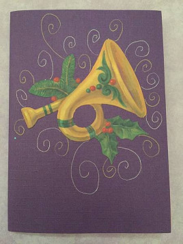 Carte postale pop up cadeaux violette et rose