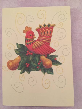 Carte postale pop up sapin blanc et vert