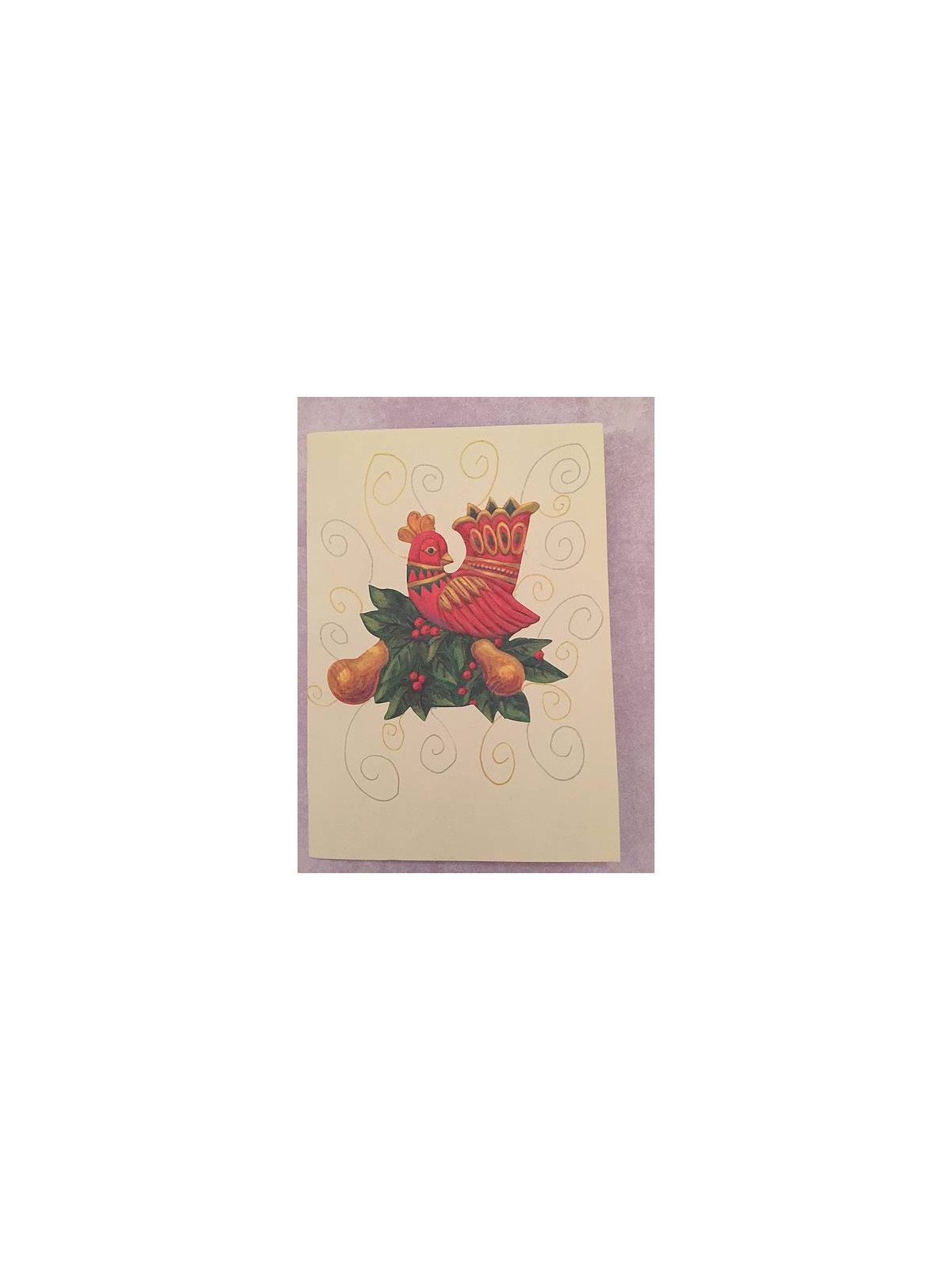 Carte postale pop up sapin blanc et vert