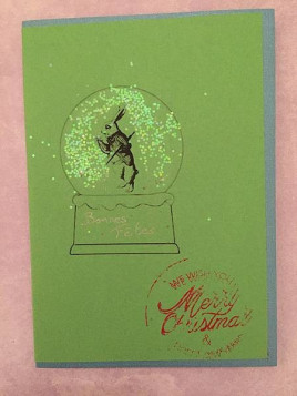 Carte postale Boule à neige Lapin Alice