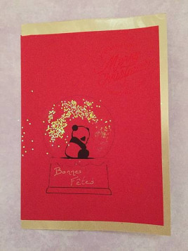 Carte postale Boule à neige Panda