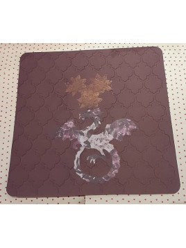 Carte postale découpe dragon fleuri et gaufrage