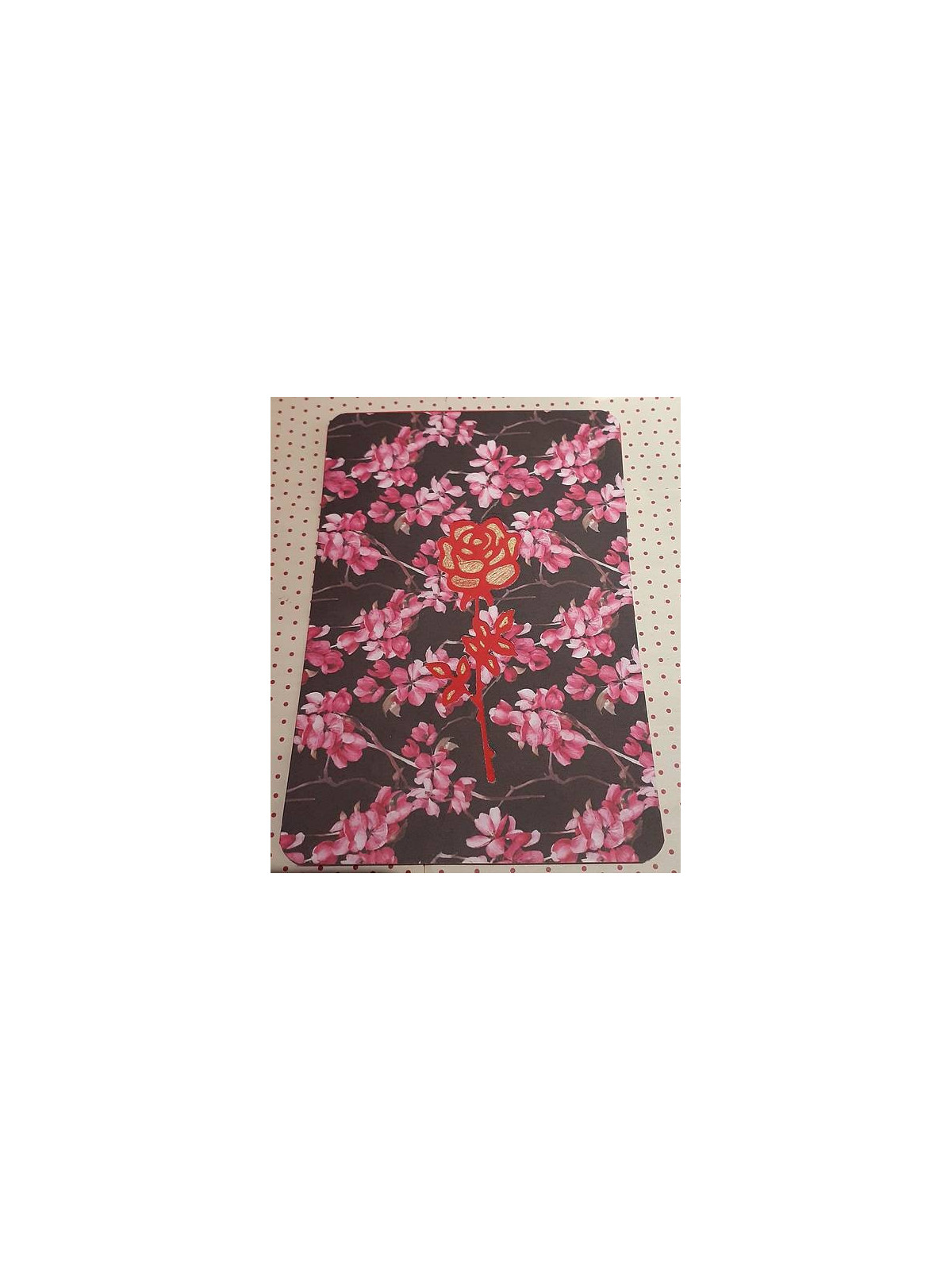 Carte postale découpe rose