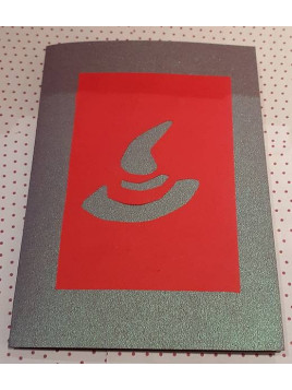 Carte postale pop-up Halloween chapeau et chauve-souris