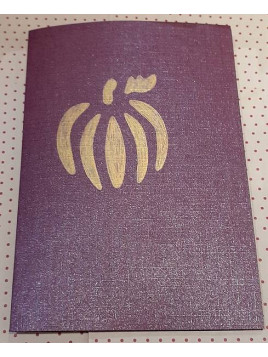 Carte postale pop-up Halloween citrouille bordeau et citrouille
