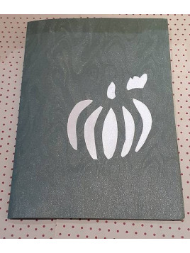 Carte postale pop-up Halloween citrouille verte et citrouille
