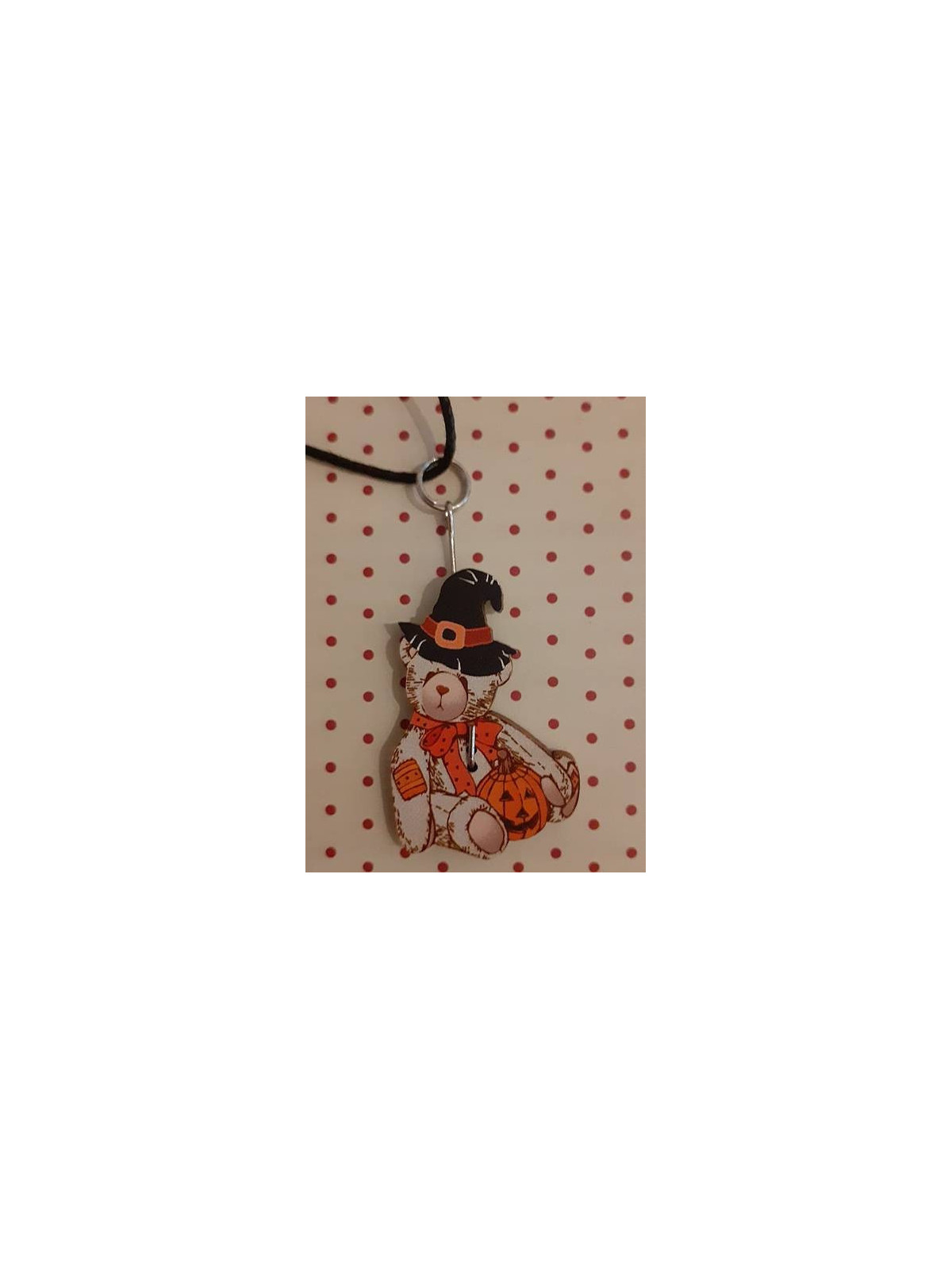 Collier Ourson d'Halloween en bois