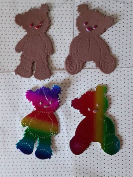 Lot décorations de Noël en mousse oursons marrons et multicolores
