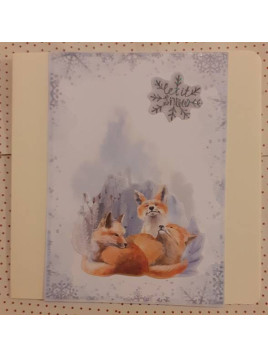 Carte double de Noël renards endormis