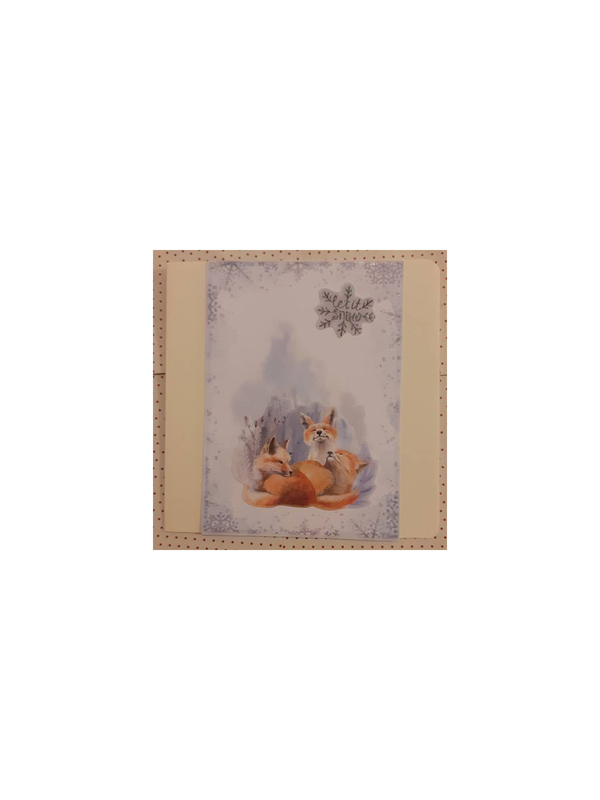 Carte double de Noël renards endormis