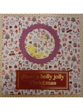 Carte double de Noël Have a jolly holly christmas avec étoiles