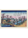 Affiche Mount Fuji Koganei bridge par Utagawa Hiroshige en stock à ciel rouge dijon